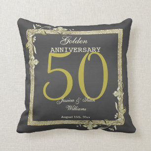 Coussin Gold Gem & Parties scintillant 50e Mariage d'or