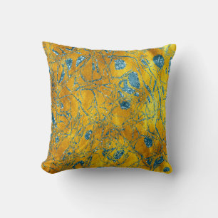 Coussin Gold Nature Parties scintillant Bleu étincelant Oc