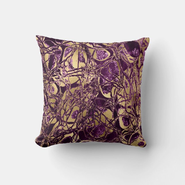Coussin Gold Nature Parties scintillant violet violet bril (Recto)