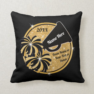 Coussin Gold Noir Personnalisé, Cadeaux Supérieurs Cheerém