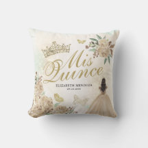 Gold Sparkel Floral Princess Quinceañera Anniversa