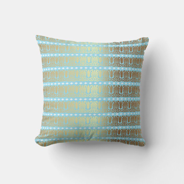 Coussin Gold Turquoise Aquamarine Blue Metallic Royal Vip (Recto)
