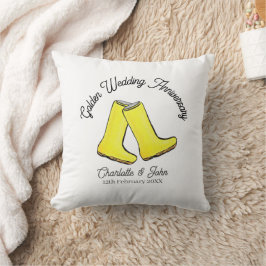 Coussin Golden 50e anniversaire Mariage jaune botte bien