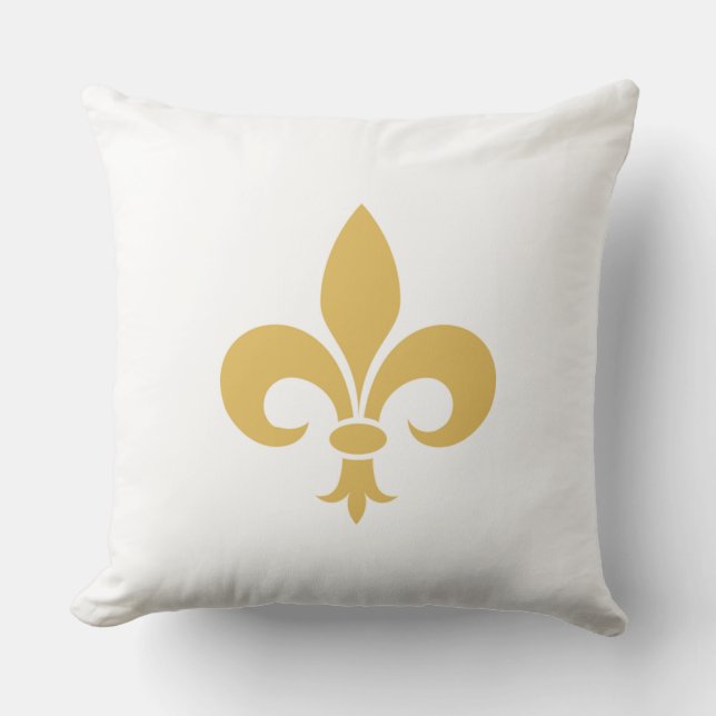 Coussin Golden Fleur de Lis en blanc (Recto)