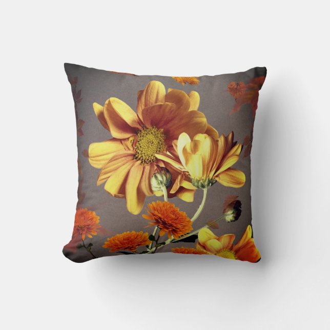 Coussin Golden floral Dreams, throw pillow for home (Recto)