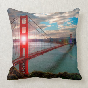 Coussin Golden gate bridge avec Sun brillant