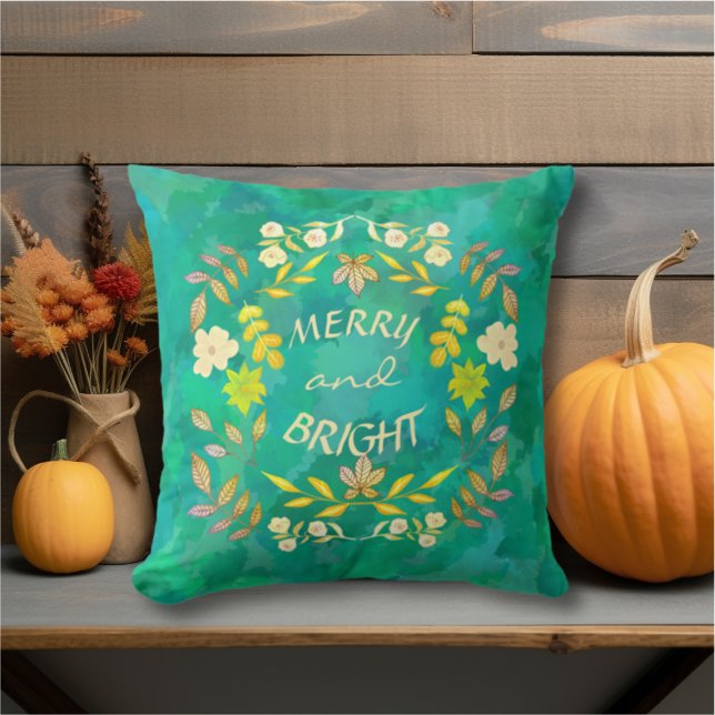 Coussin GOLDEN MERRY ET BRIGHT personnalisé (Créateur téléchargé)
