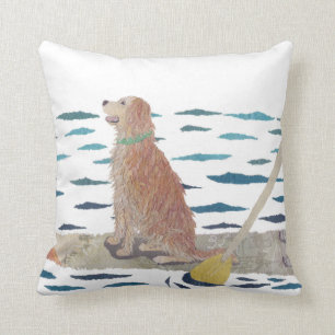Coussin Golden retriever, chien de plage, panneau de