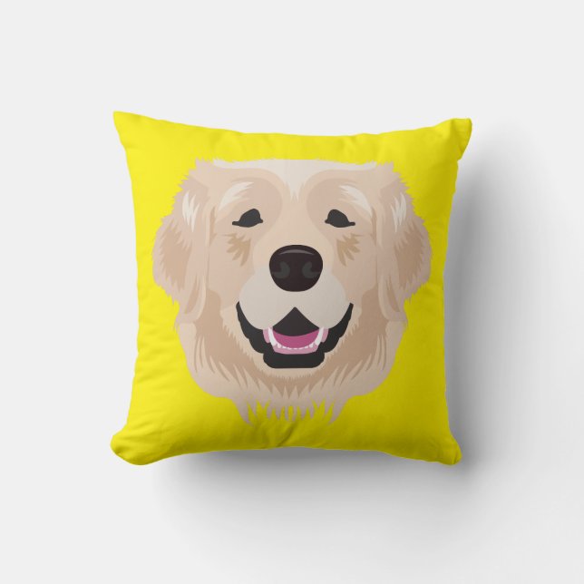 Coussin Golden retriever jaune (Recto)