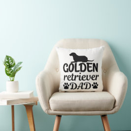 Coussin Golden Retriever Papa Funny T-Shirt de base pour h