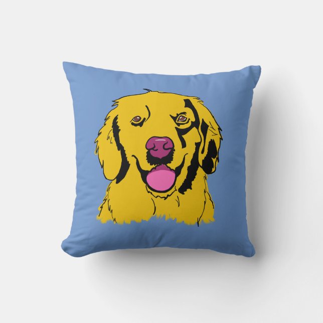 Coussin Golden Retriever Pop Art (Recto)