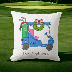 Coussin Golf Christmas Blue Golf Panier Personnalisé Prepp