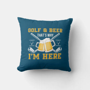 Coussin Golf et bière d'anniversaire pour buveur de bière