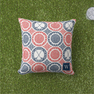 Coussin Golf Prépa Damassé - Balles & Clubs en Marine et R