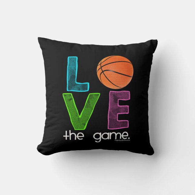 Coussin Golly filles : Basket-ball - aimez le jeu (Recto)