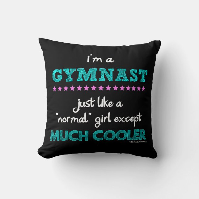 Coussin Golly filles - je suis un gymnaste (Recto)