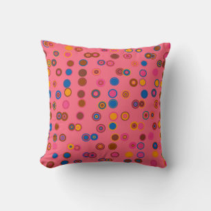Coussin Gomme à bulles motifs rose corail