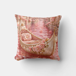 Coussin Gondole Camélia Rose Canal Rose Romantique