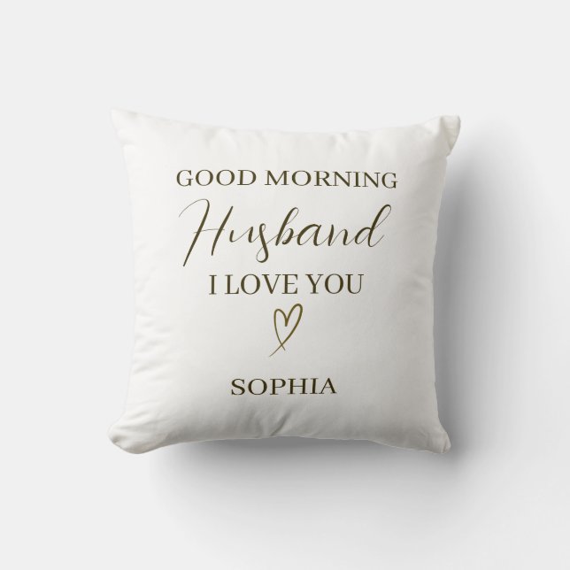 Coussin Good Morning Husband Personalized Romantic Gift (Recto)