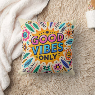 Coussin Good Vibes Only – Coussin de Citation Posi