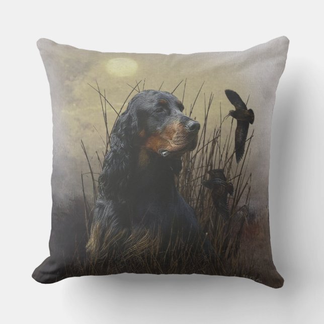 Coussin Gordon Setter, compagnon de chasse (Recto)