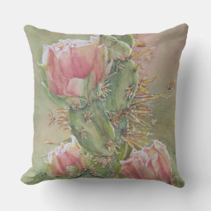 COUSSIN GORGEUSES FLEURS DE CACTUS DE PEAR