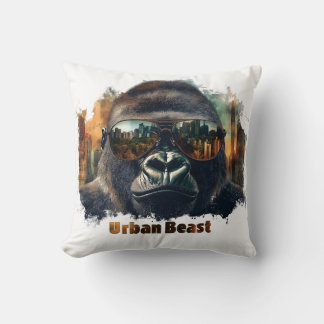 Coussin Gorille de la Bête Urbaine avec lunettes de soleil