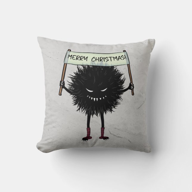 Coussin Goth Caractère de Noël Malin Bug (Recto)