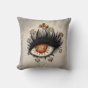 Coussin Goth étrange oeil art sorcier