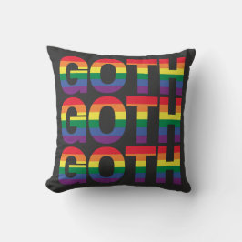 Coussin Goth LGBTQ+ Arc-en-ciel