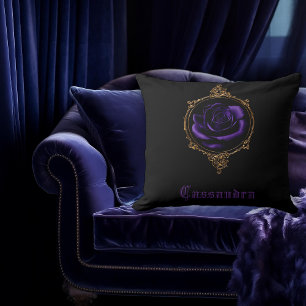 Coussin Goth Purple Rose Personnalisé