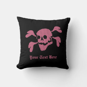 Coussin Goth Rockabilly des années 90 Crâne et Os de Punk