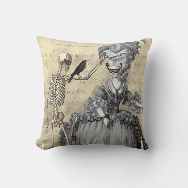 Coussin Gothique chic Masquerade Ball avec chandelabra (Recto)