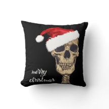 Coussin gothique de Noël de crâne