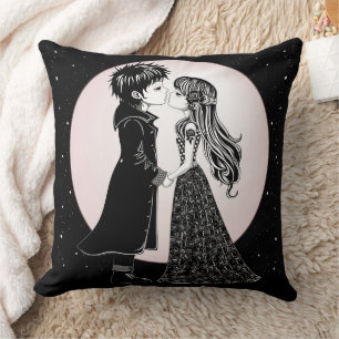 Coussin Gothique Emo Enfants Kiss Valentine's Day