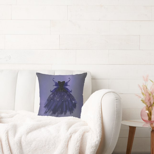 Coussin Gothique Fairy Indigo Gown | Fleur royale violet p (Canapé)