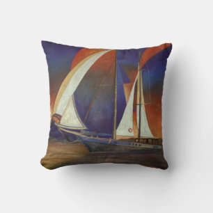 Coussin Goulet Artistique sous voile en orange et violet
