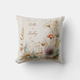 Coussin Gousses de graines botaniques texturées artistique