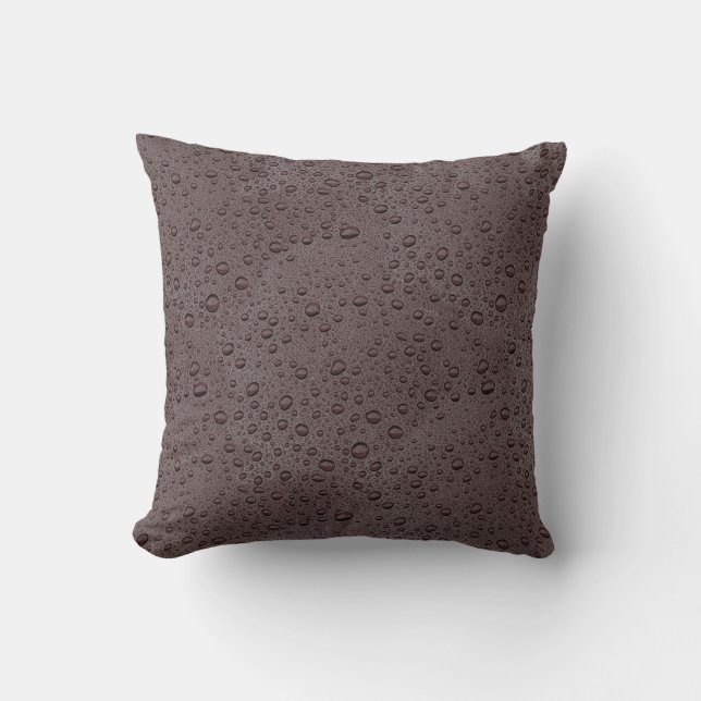 Coussin gouttelettes d'eau marron (Recto)