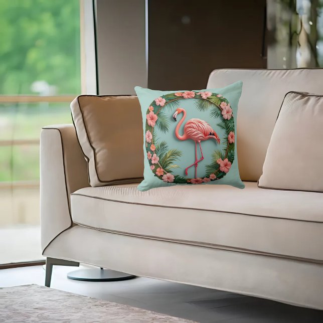 Coussin Grâce Tropicale Équilibre Flamingo (Créateur téléchargé)
