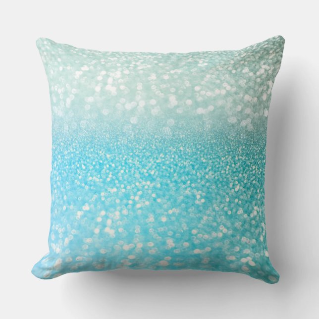 Coussin Gradient bleu de parties scintillantes d'été de (Recto)