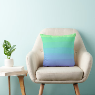 Coussin Gradient des verts et des bleus clairs