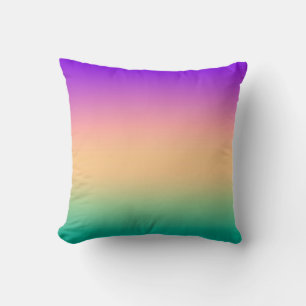 Coussin Gradient ombre green yellow pink purple soft blurr