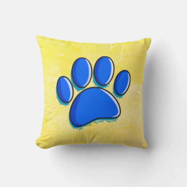Coussin Graffiti Art Chien Empreinte de patte (Recto)