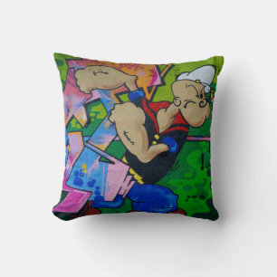 Coussin Graffiti coloré Street Art dessin animé popeye