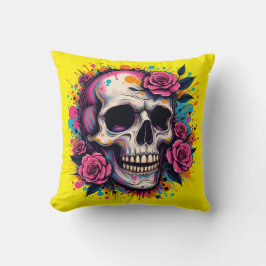 Coussin Graffiti Crâne & Roses Personnalisé