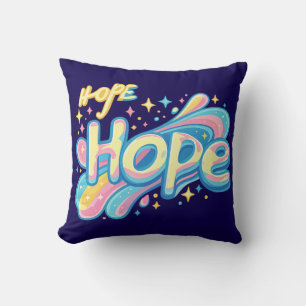 Coussin Graffiti d'Espoir Coloré - Esthétique Étincelante