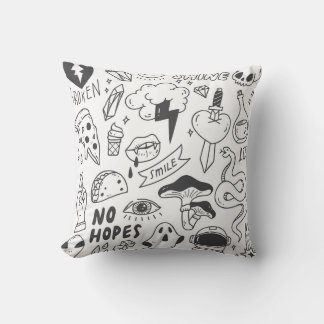 Coussin Graffiti mignon : Doodle Art Set.