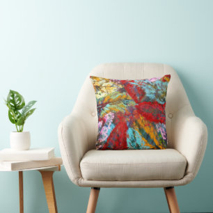Coussin graffiti Murale Art urbain abstrait feuilles