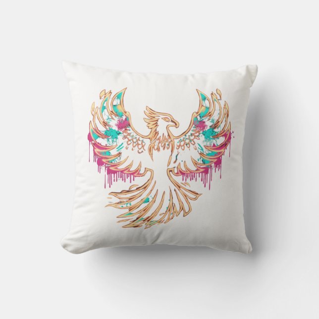 Coussin "Graffiti Phoenix Rising" (Recto)